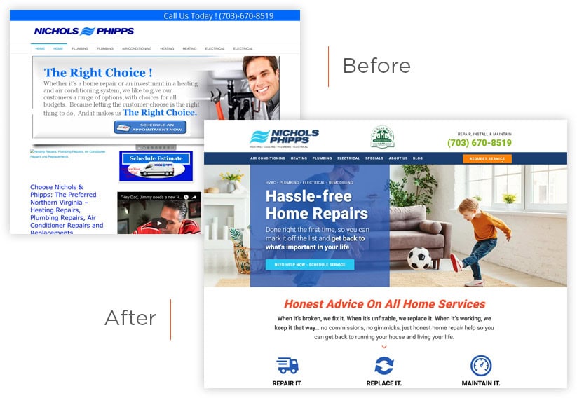 Rebranding Nichols & Phipps HVAC, Plumbing & Electrical in Northern Virginia