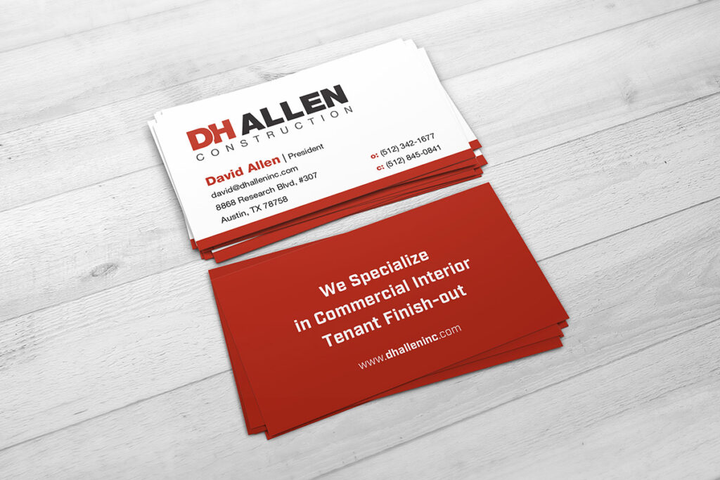 DH Allen Construction Business Card Mockup